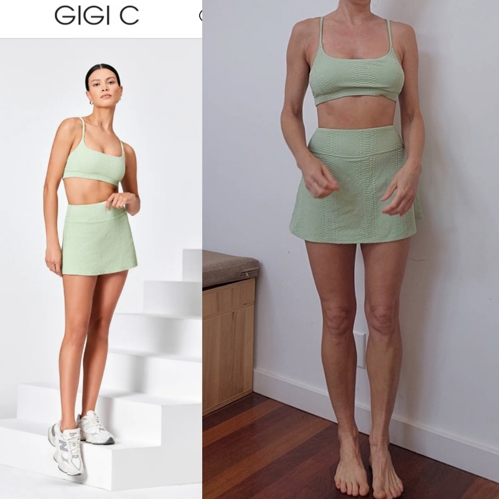 Nwt Gigi C Bougie cut mint green tennis skirt set a La Lsf xs s